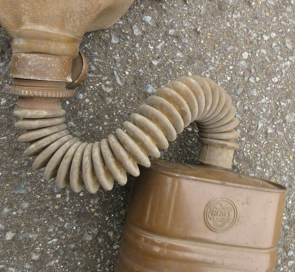 Japanese Army WW2 Military Security Team Gas Mask 1940 Antique Imperial Japan Q5