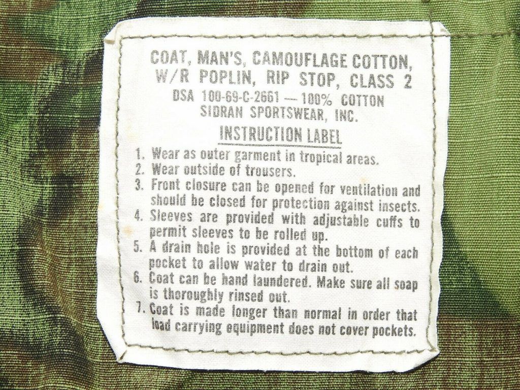 US Army Vietnam Special Forces NAVY SEAL ERDL CAMO Jungle Jacket X Large N/MINT