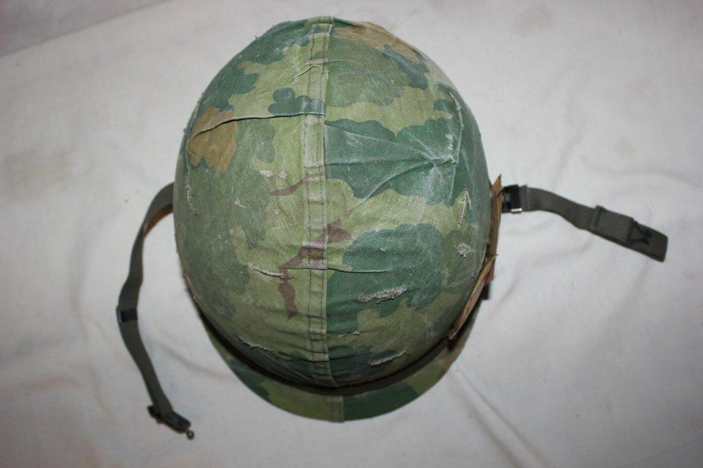 US Military Vietnam Era M1 Steel Helmet with Camouflage Mitchell Cover T13