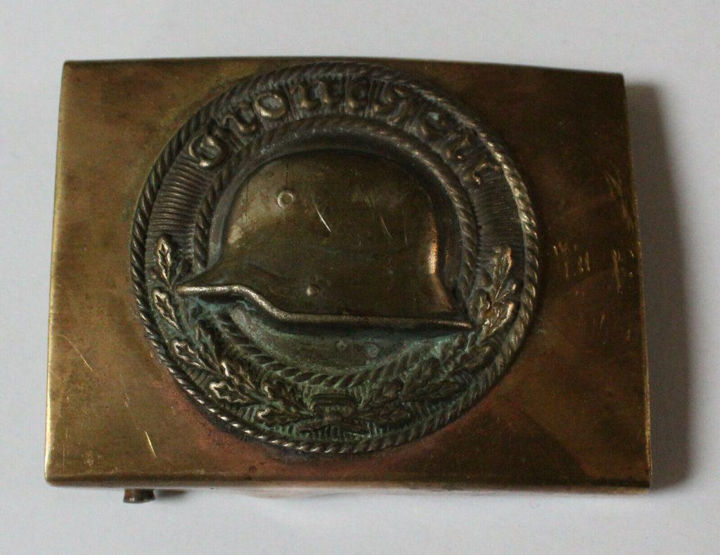 Original German WW 2 Belt Buckle   Stahlhelm