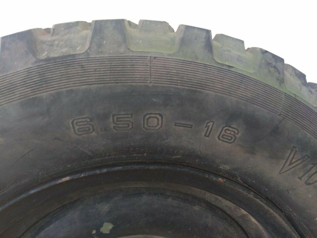 Vintage US Military Jeep Spare Tire and Rim Kleber 6.5 16 Willy’s CJ Vietnam Era
