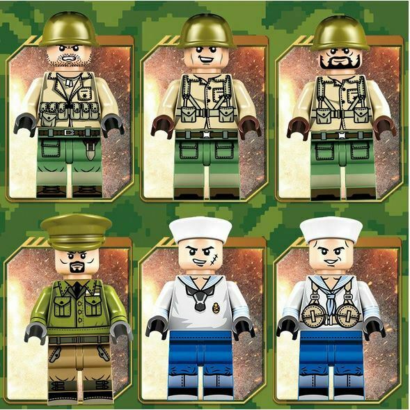 WW2 Military Landing Craft Boat + Army Jeep Truck + Soldiers Normandy fit lego