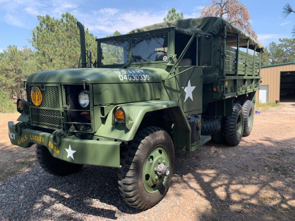 military vehicles for sale 1971 American General M 35-A2 and M 105 Trailer.