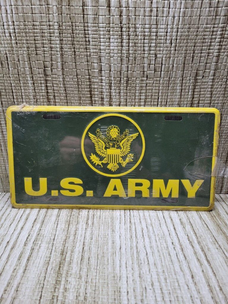US ARMY LICENSE PLATE SUV, Car, Truck, Jeep Tag GREEN YELLOW