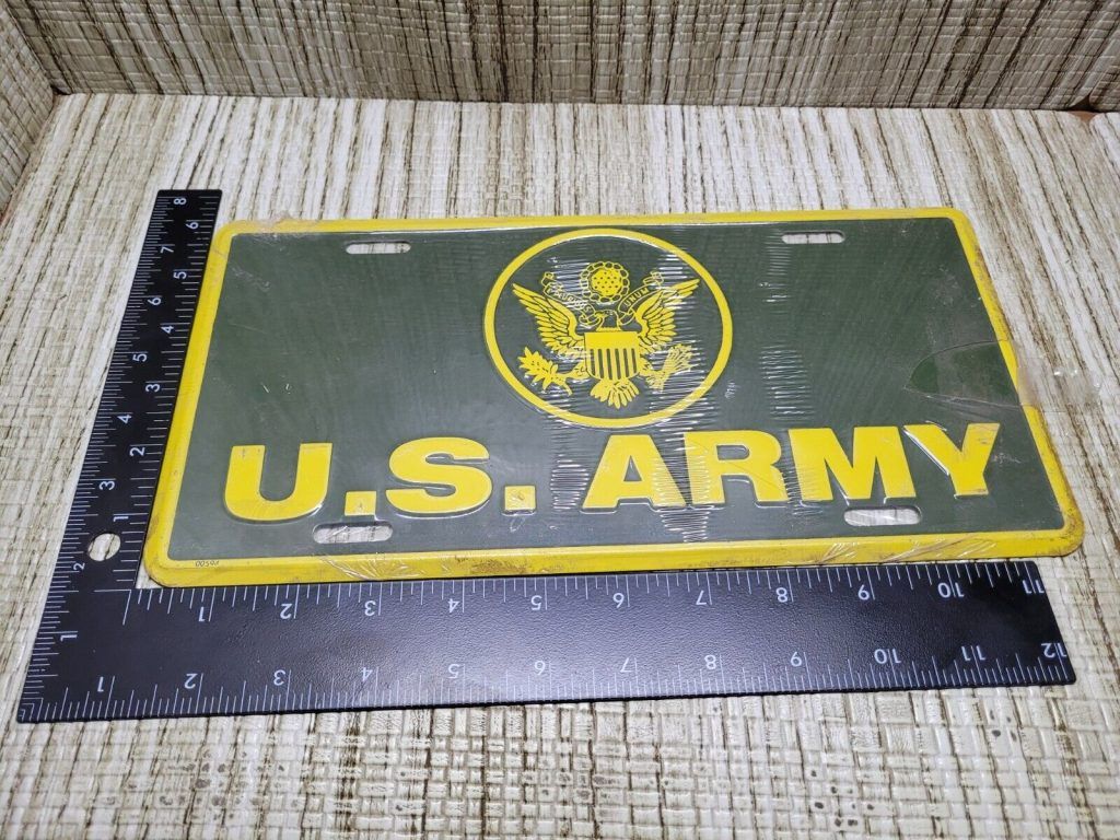 US ARMY LICENSE PLATE SUV, Car, Truck, Jeep Tag GREEN YELLOW