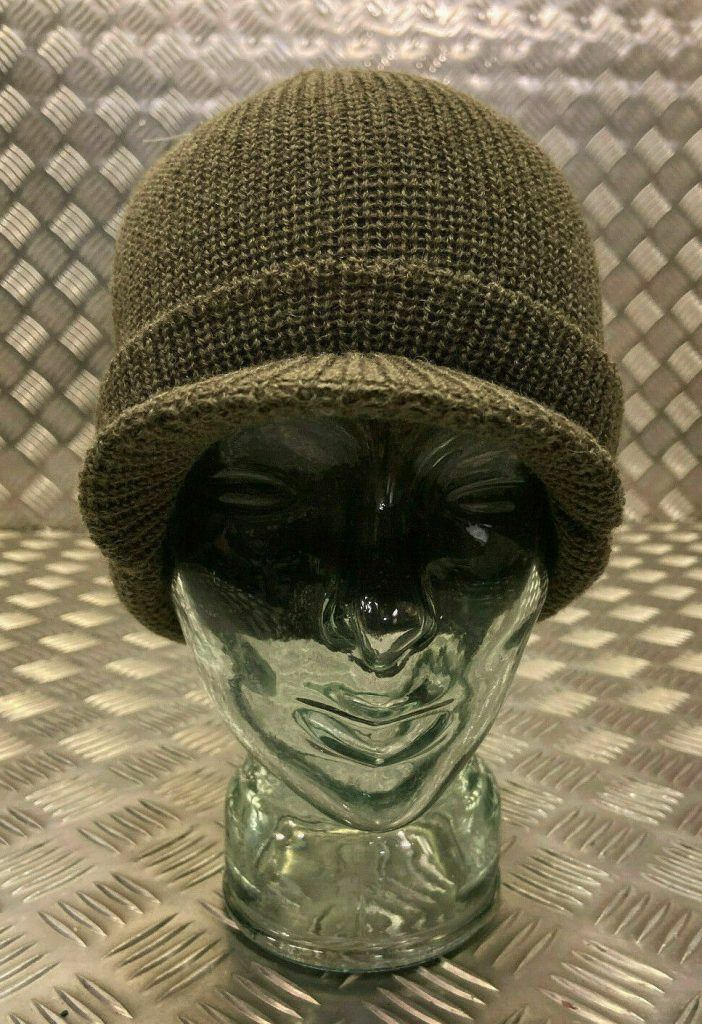 Genuine US Army Black or Olive Peak Radar Hat / Peaked Watch Cap 100% Wool New