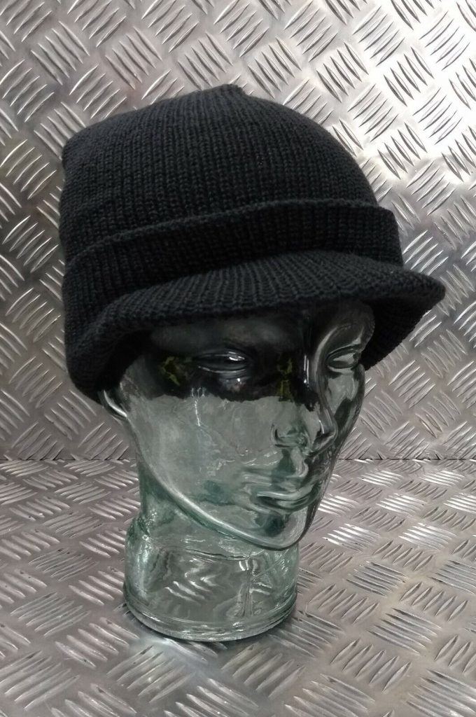 Genuine US Army Black or Olive Peak Radar Hat / Peaked Watch Cap 100% Wool New