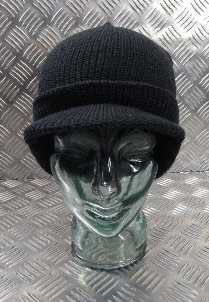 Genuine US Army Black or Olive Peak Radar Hat / Peaked Watch Cap 100% Wool New
