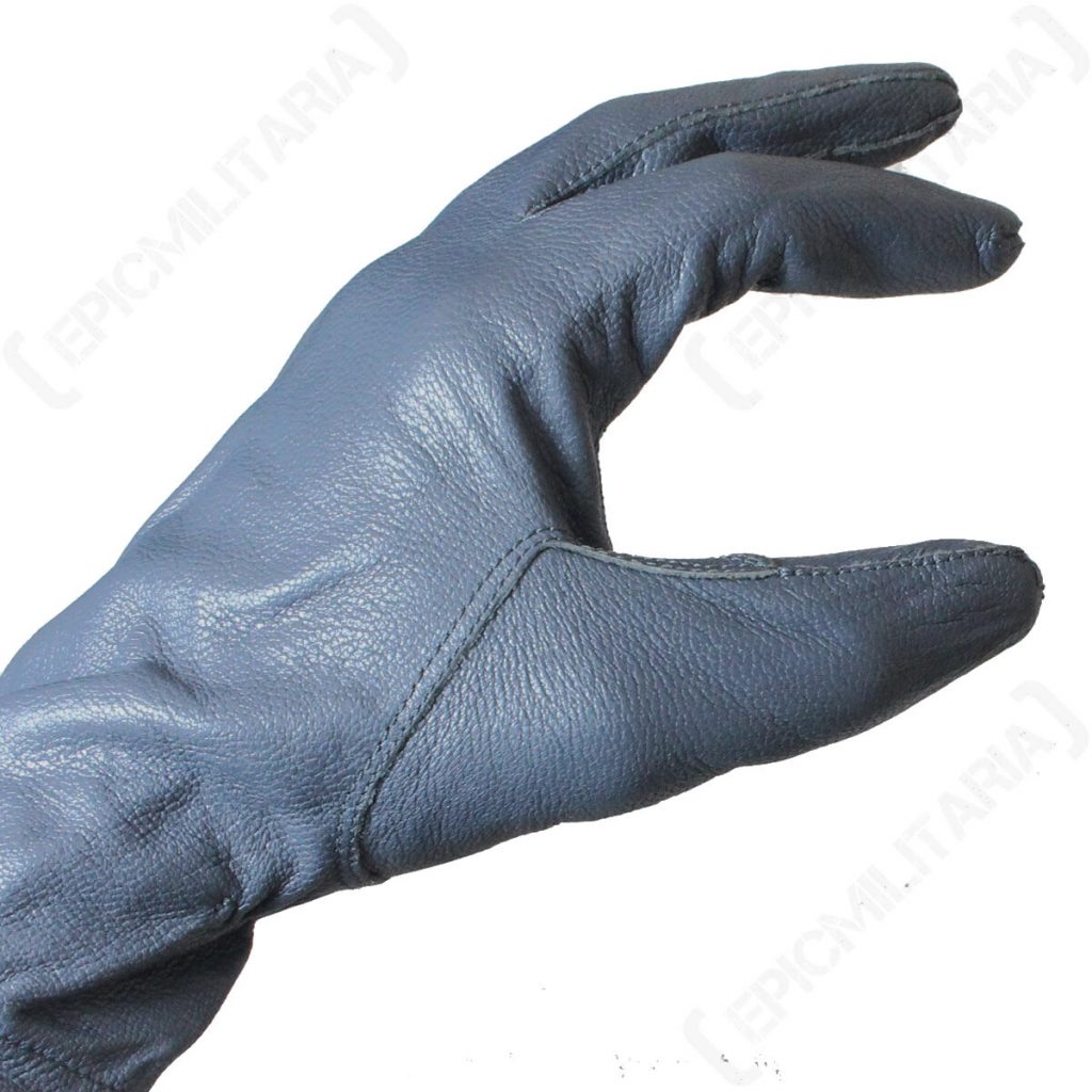 Original German Army Leather Gloves – Grey Smart Winter Driving Surplus Military