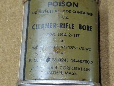 WWII US Army Rifle Bore Cleaner Bottle With Contents 2 oz for sale