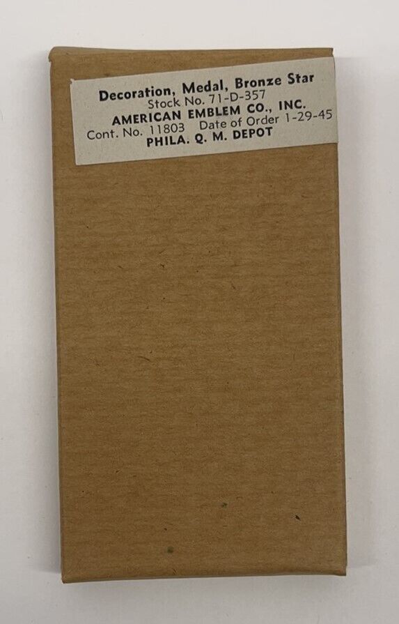 Original Bronze Star Medal In 1945 Box