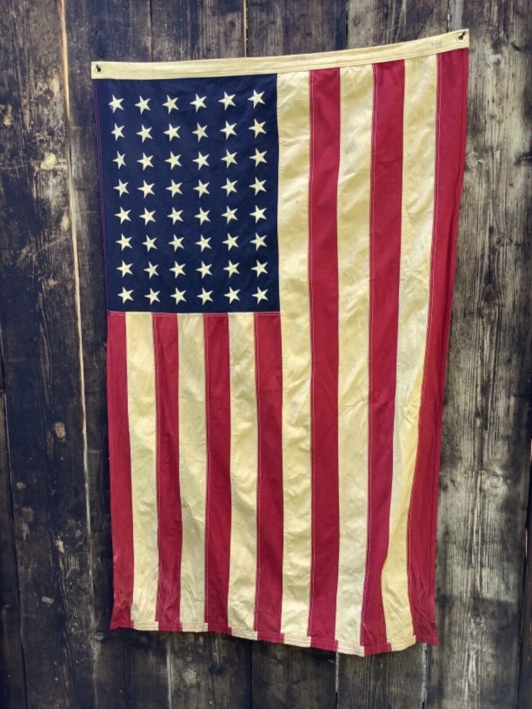 ww2 48 star 59 inch 1944 Dated DDay Original USN navy American flag