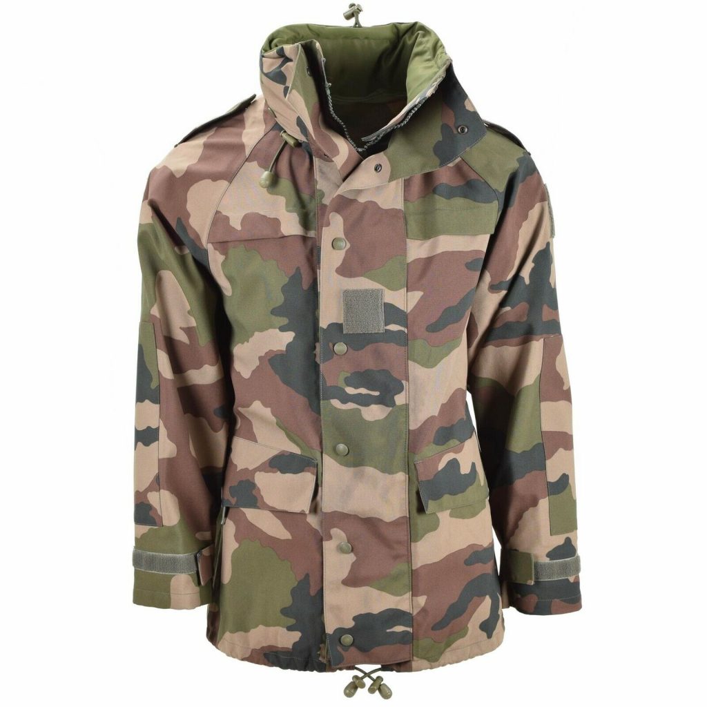 Genuine French army Waterproof Trilaminate Jacket CCE camo Hooded rain Parka New
