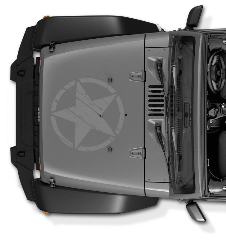 (3 Pack) US ARMY STAR Military Decal for Jeep Wrangler hood and Sides Distressed