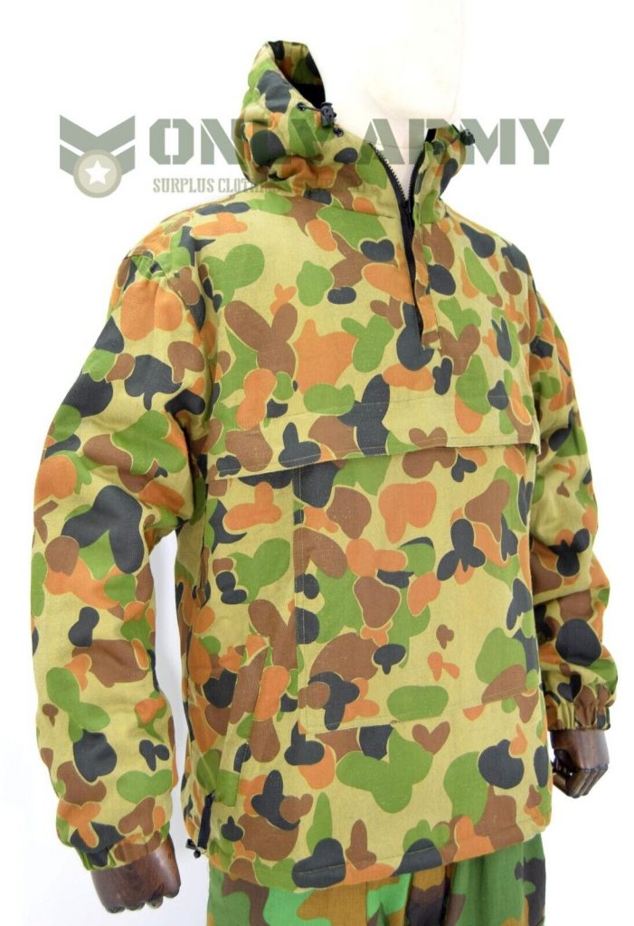 Australian Army Anorak Fur Lined Jacket Smock Fleece Auscam Cotton Thick