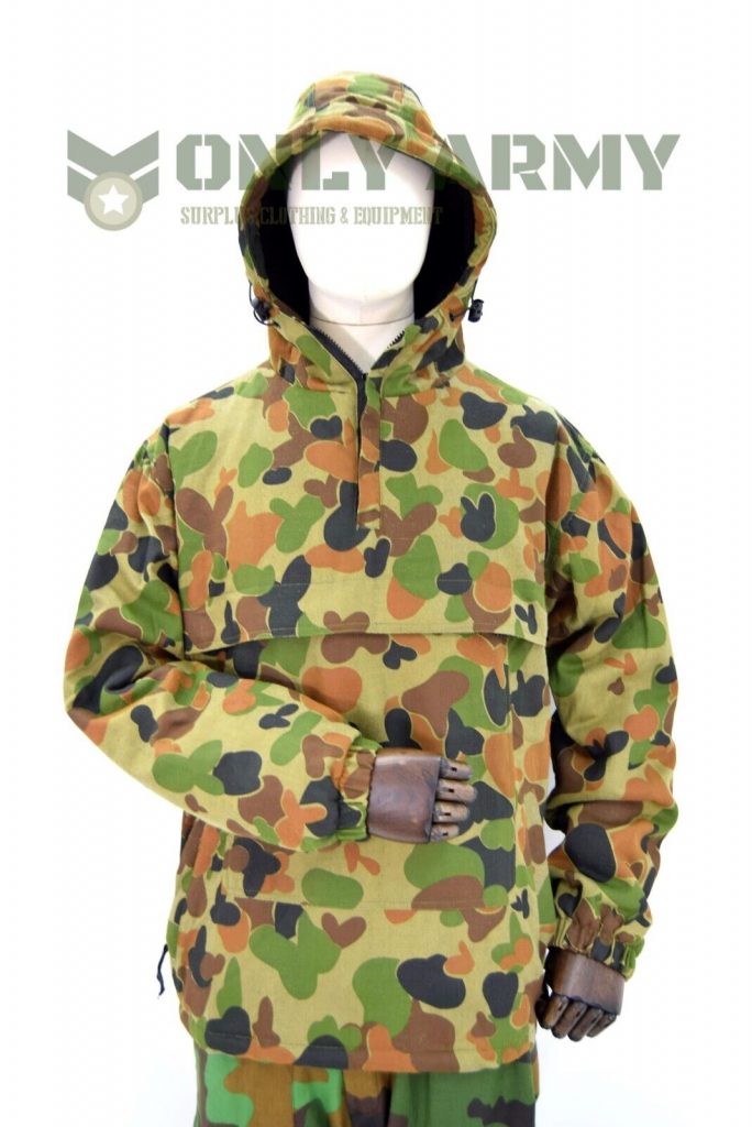 Australian Army Anorak Fur Lined Jacket Smock Fleece Auscam Cotton Thick