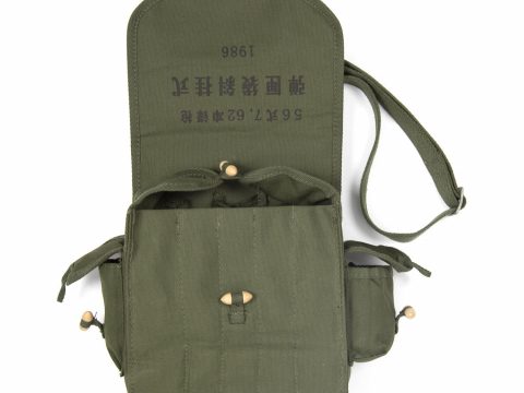 Chinese Cavalry Type 56 AK Magazine Bag Shoulder Pouch Green 5 Cells for sale