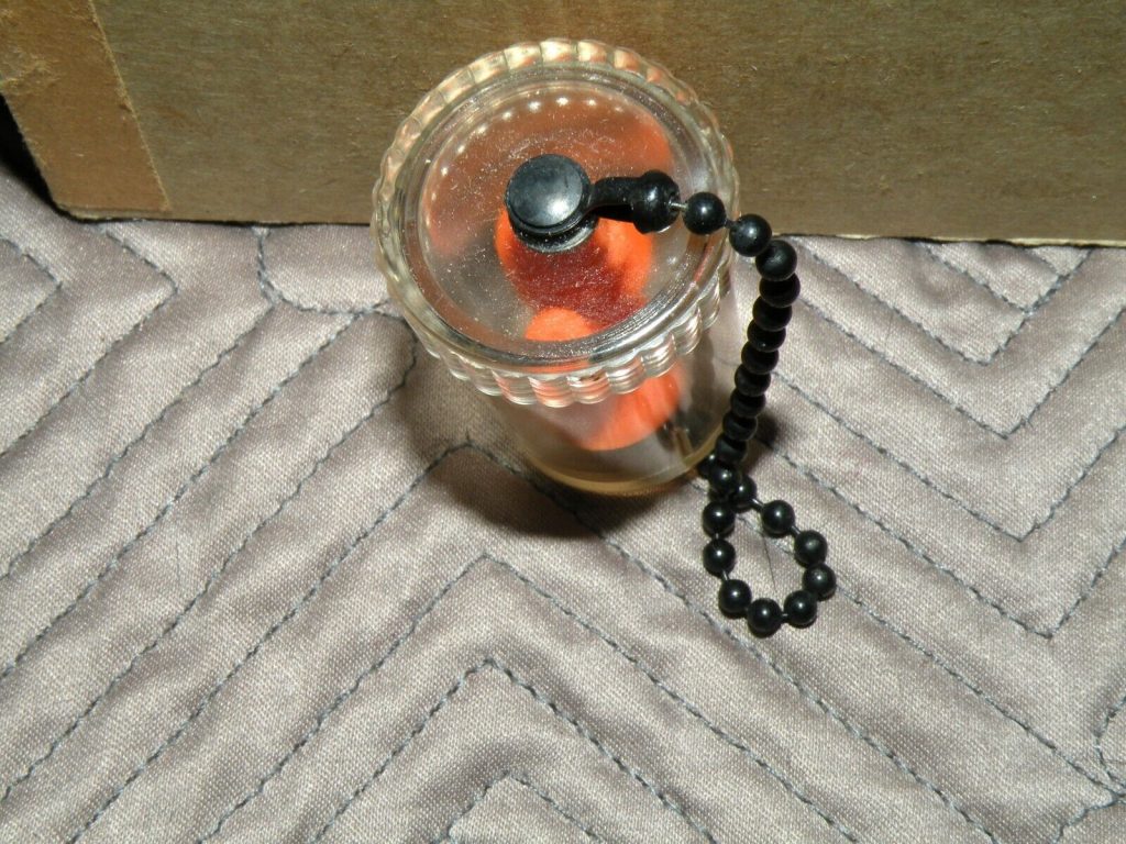 1973 Vietnam WAR Unissued Pilot Earplugs, CASE & Chain–Helicopter Aviation USAF