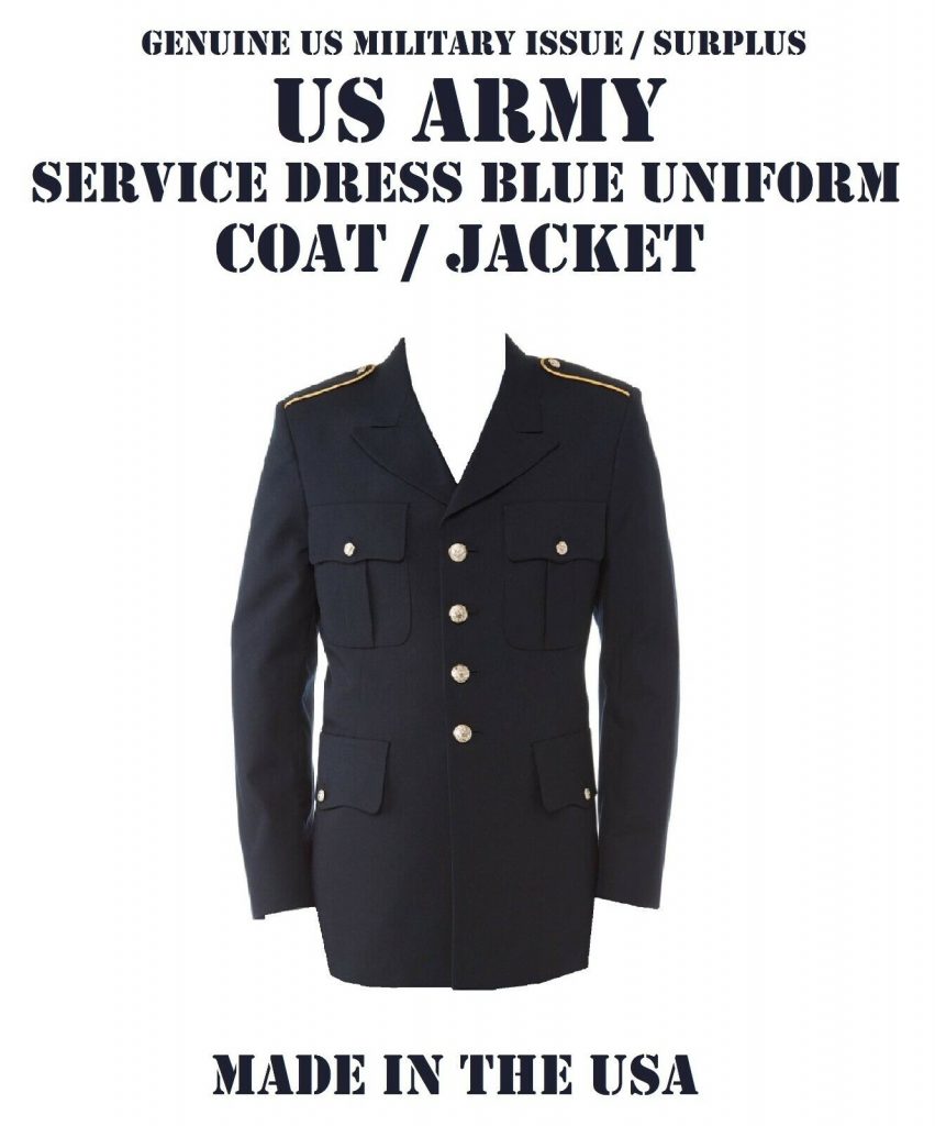 US ARMY Military Men’s 41R CLA Service Dress BLUE Blues ASU Uniform COAT Jacket