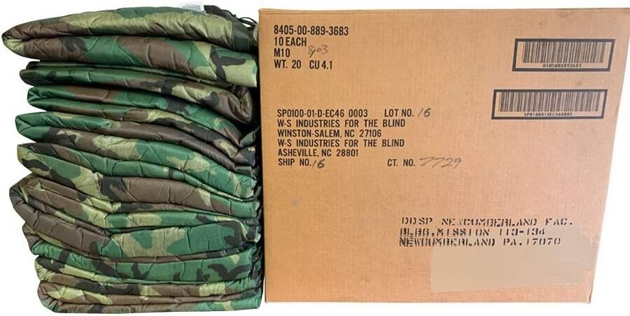 USGI Poncho Liner Woobie Woodland Camo- New – (made in USA) with Tag