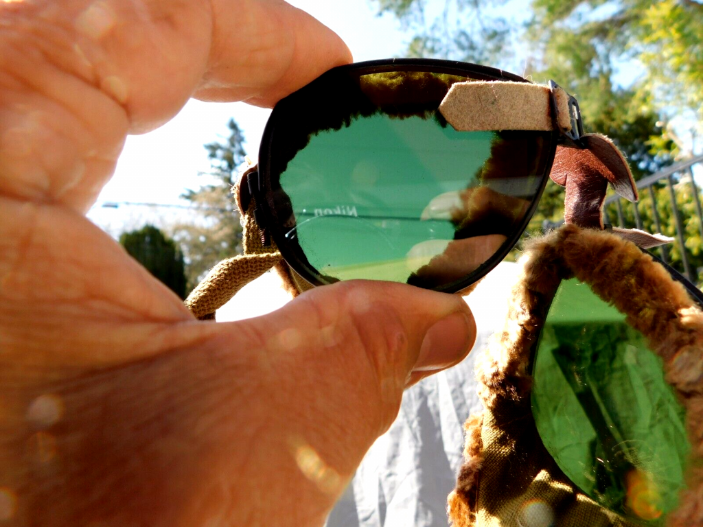 Vintage Ww2,us Army Goggles, Fur Lined Green Lens,nos+case,foster Grant