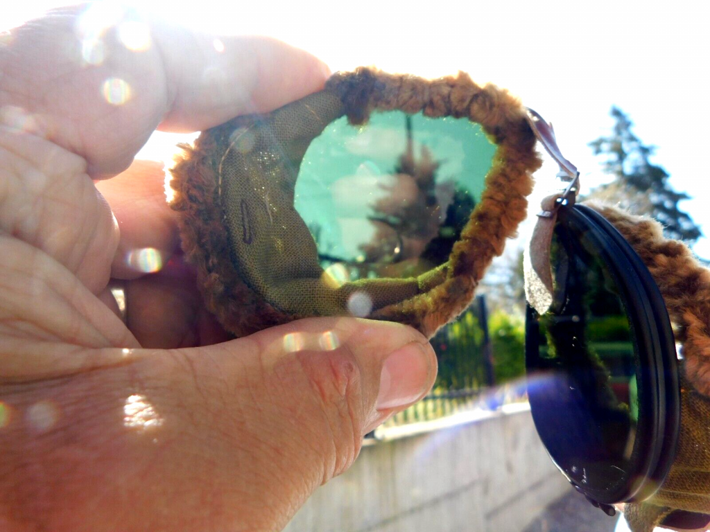 Vintage Ww2,us Army Goggles, Fur Lined Green Lens,nos+case,foster Grant