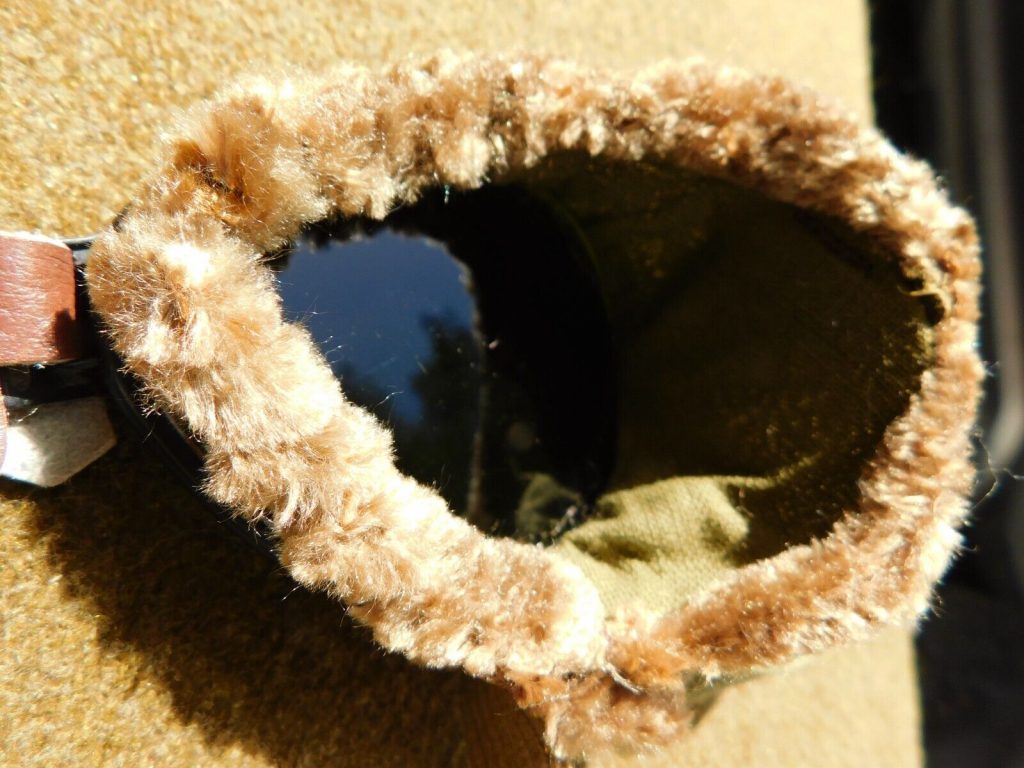 Vintage Ww2,us Army Goggles, Fur Lined Green Lens,nos+case,foster Grant