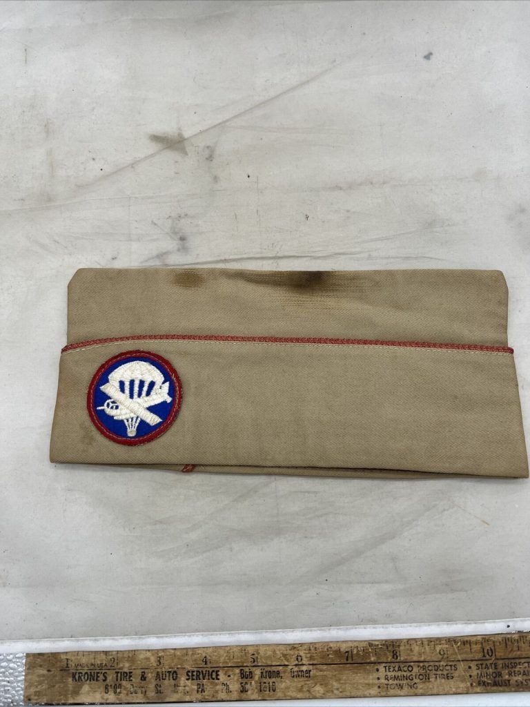 US Army Airborne Artillery Overseas Cap Khaki Size 7 (p955