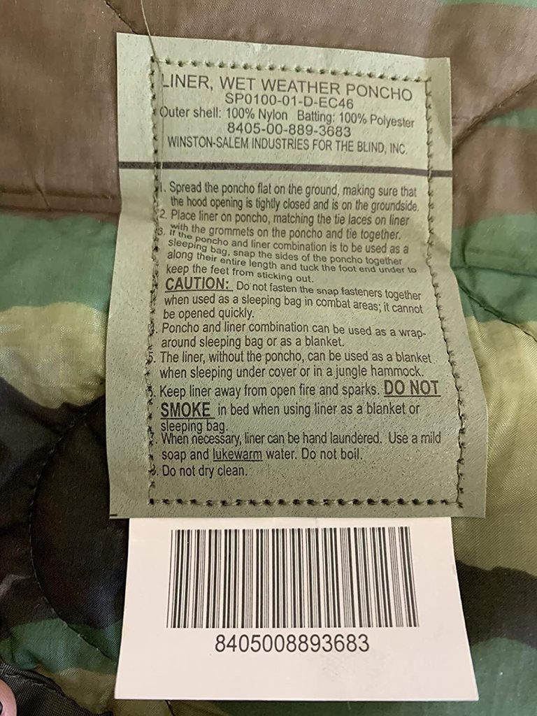 USGI Authentic Poncho Liner/woobie Woodland Camo US MIL Issue New with tag