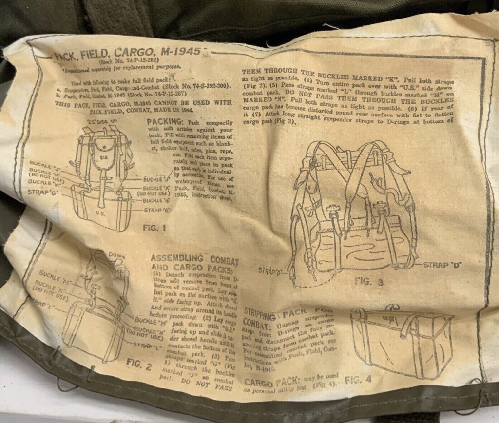 WWII US Model 1945 Lower PACK IN Crisp Condition