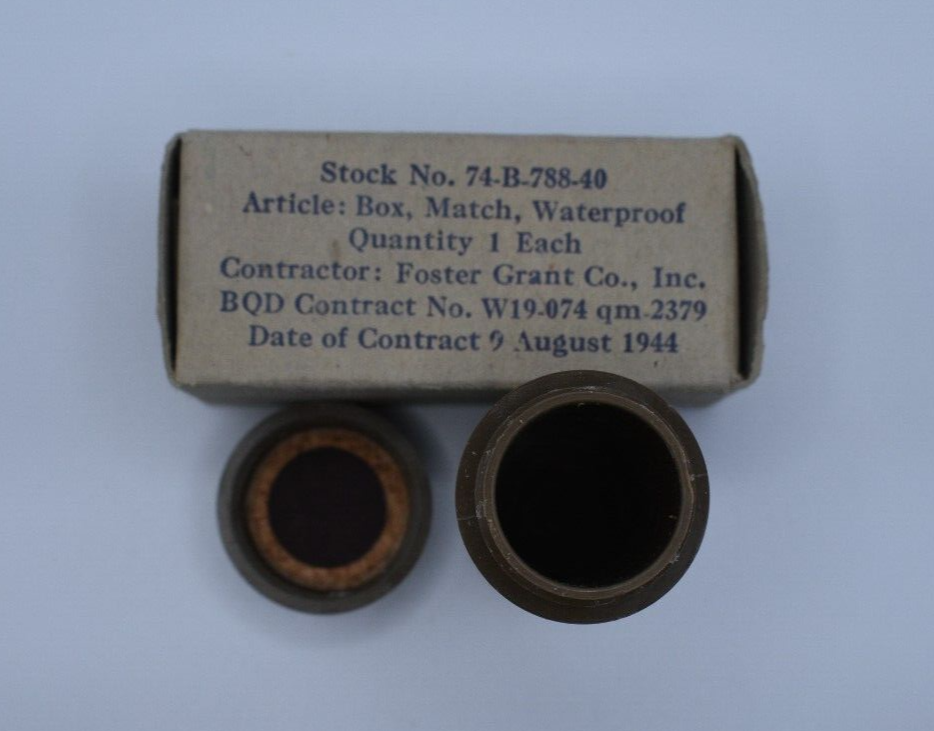 WWII Waterproof Match Box in Original Made by Foster Grant New Old Stock VTG