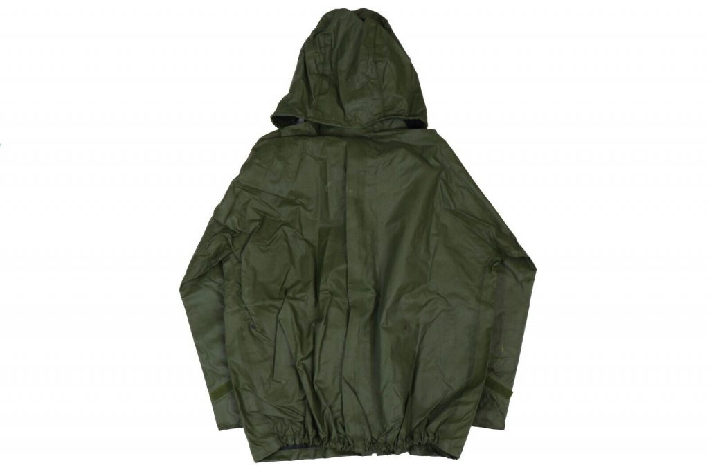 Large- 1990s US Army Wet Weather Parka Jacket Anorak OD Green Waterproof Rain