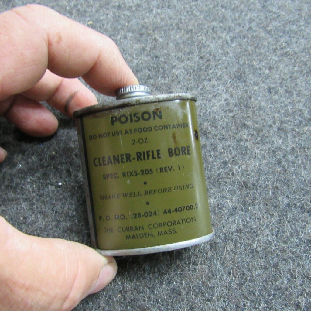US GI NOS 1943 WWII Dated Rifle Bore Cleaner in 2 oz cans