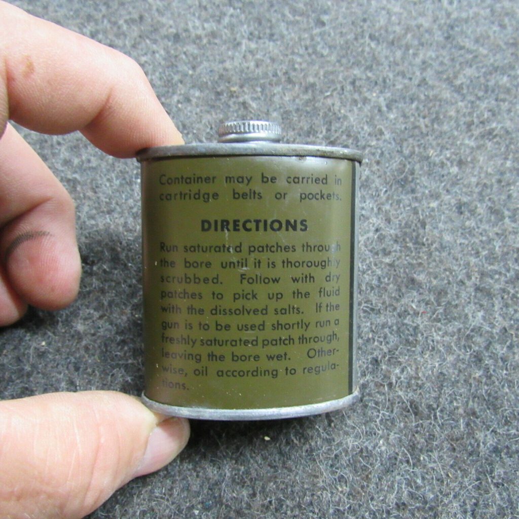 US GI NOS 1943 WWII Dated Rifle Bore Cleaner in 2 oz cans