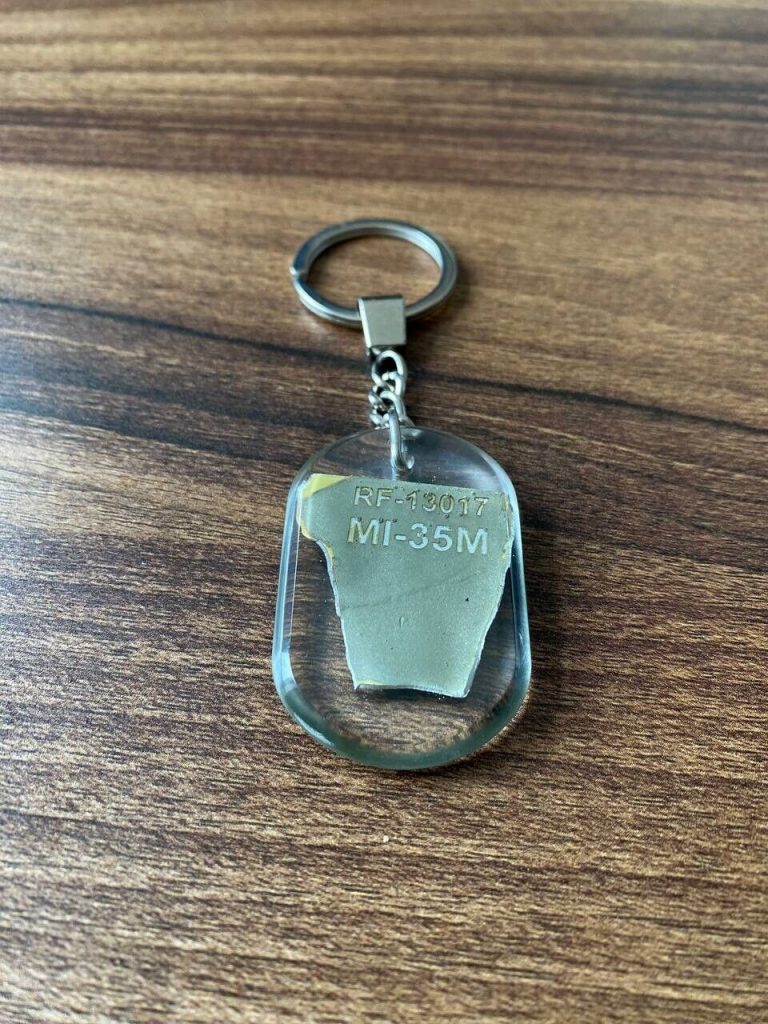 War in Ukraine 2022 Keychain Parts of Russian Helicopter Mi-35m