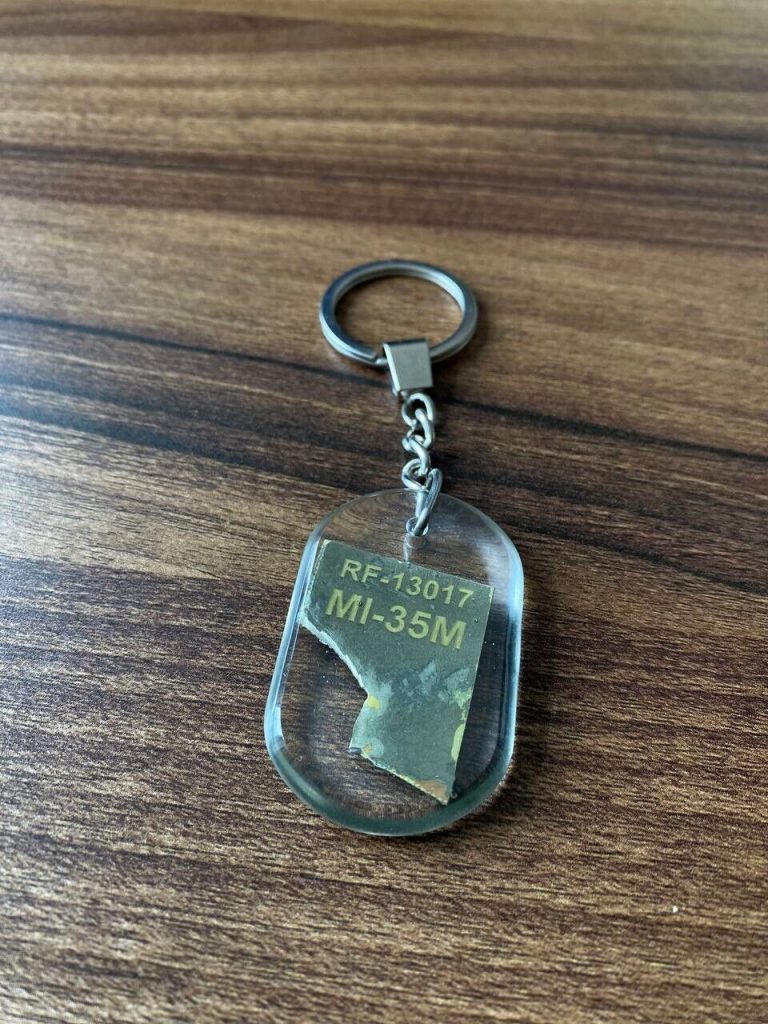 War in Ukraine 2022 Keychain Parts of Russian Helicopter Mi-35m