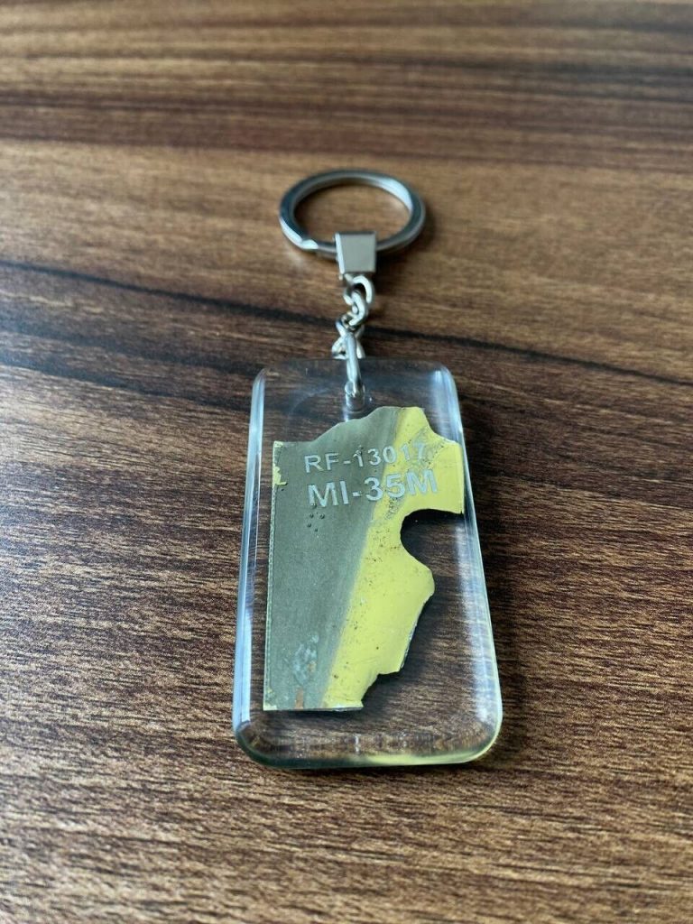 War in Ukraine 2022 Keychain Parts of Russian Helicopter Mi-35m