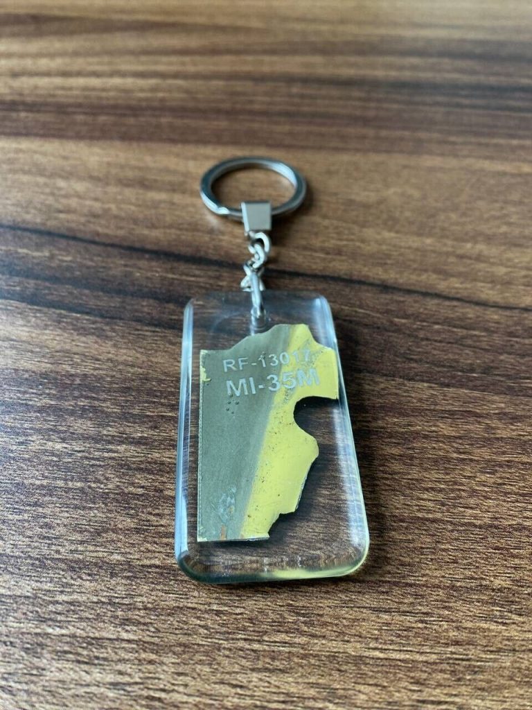 War in Ukraine 2022 Keychain Parts of Russian Helicopter Mi-35m