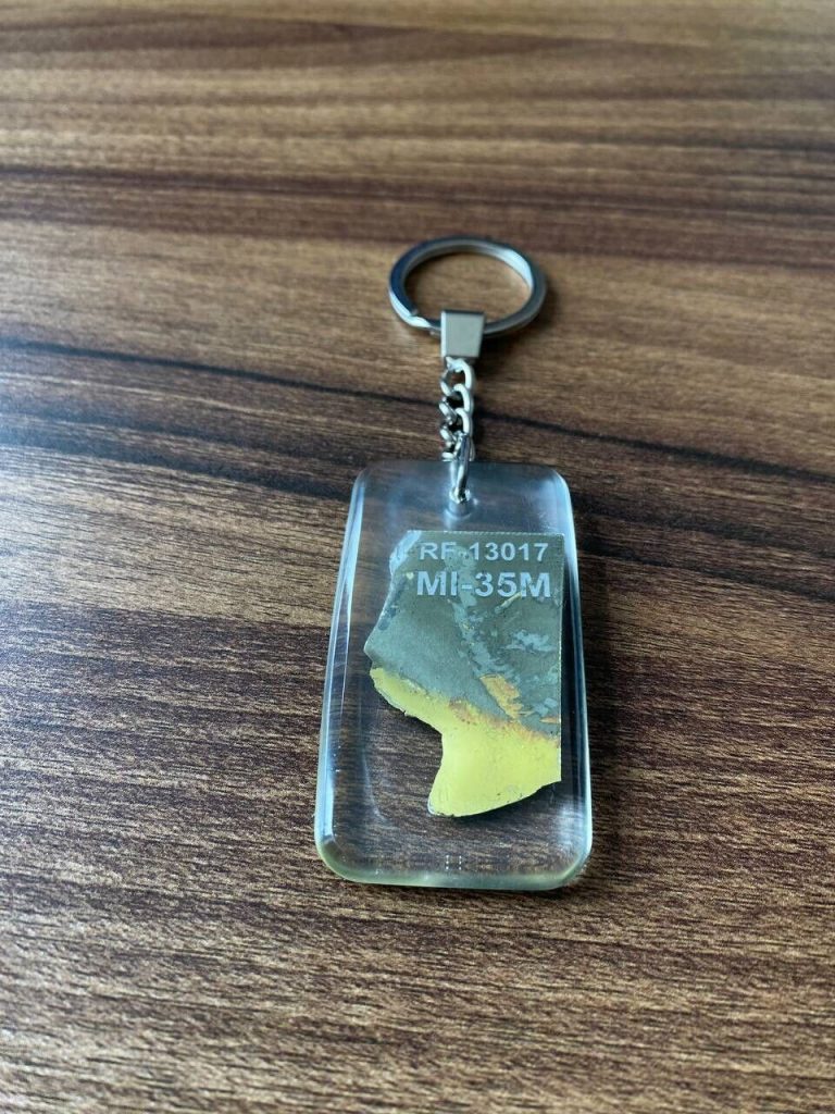War in Ukraine 2022 Keychain Parts of Russian Helicopter Mi-35m