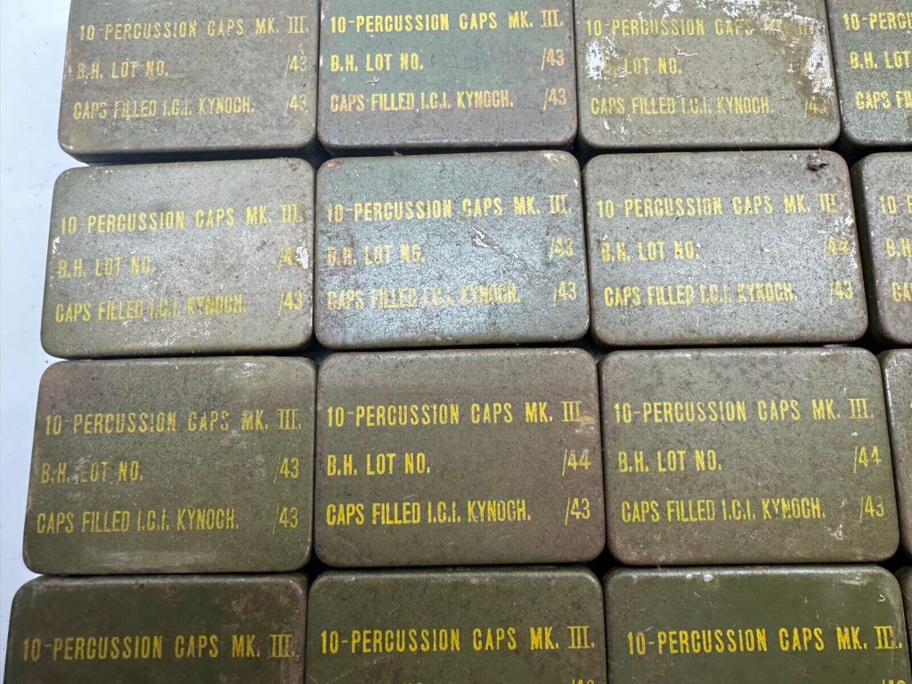 Original WW2 British Army Small 10-Percussion Caps Mk.3 Metal Container Tin