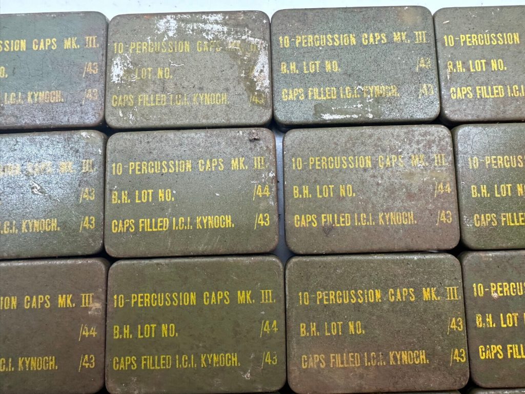 Original WW2 British Army Small 10-Percussion Caps Mk.3 Metal Container Tin