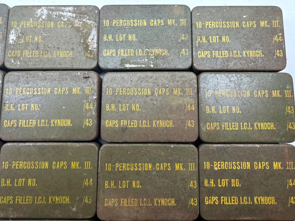 Original WW2 British Army Small 10-Percussion Caps Mk.3 Metal Container Tin