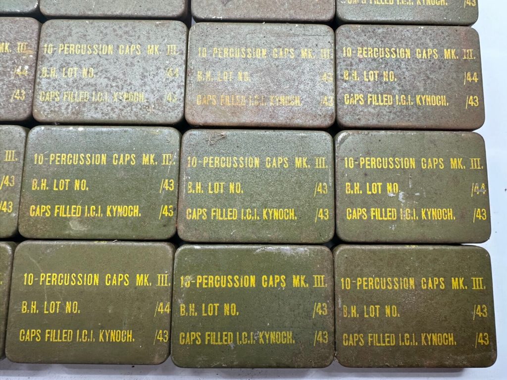 Original WW2 British Army Small 10-Percussion Caps Mk.3 Metal Container Tin