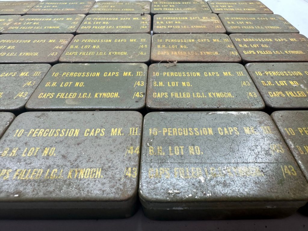 Original WW2 British Army Small 10-Percussion Caps Mk.3 Metal Container Tin