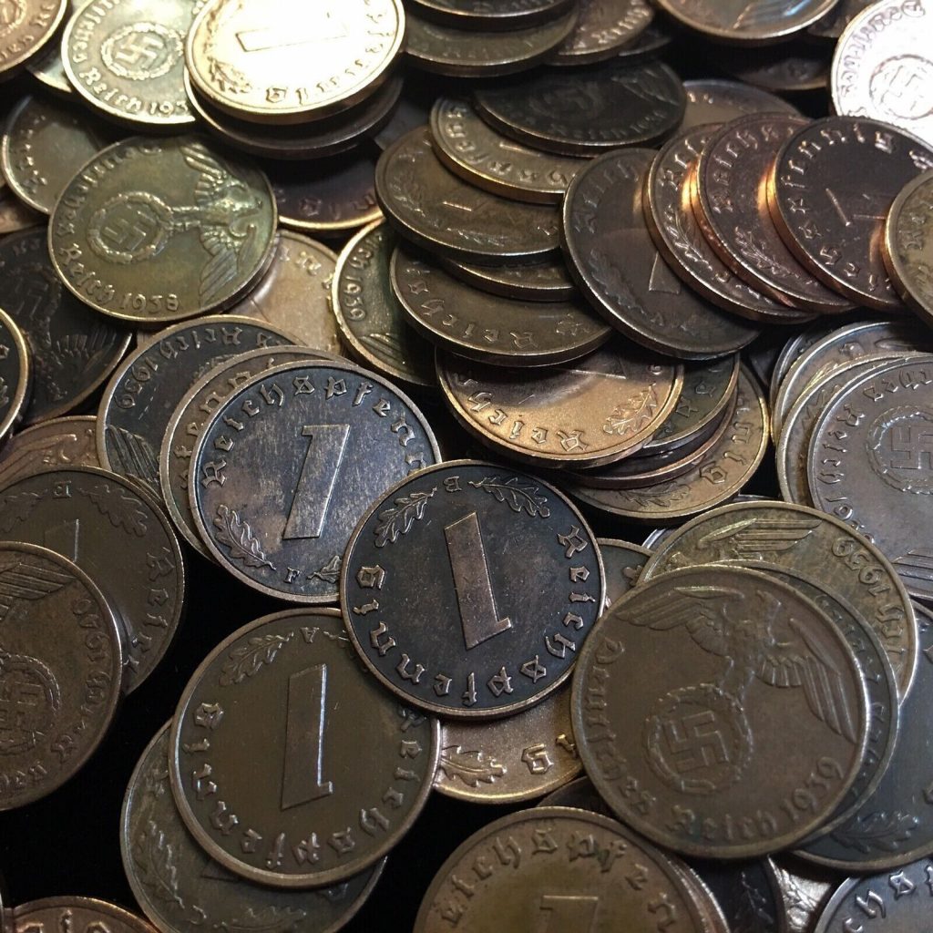 Rare Old Original WWII German War Coin WW2 Germany Military Army Collection Cent