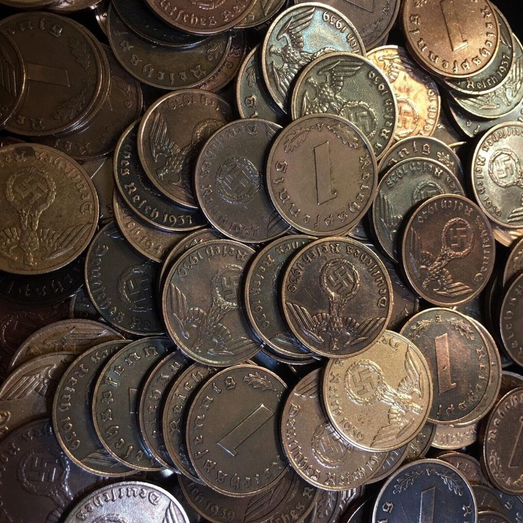 Rare Old Original WWII German War Coin WW2 Germany Military Army Collection Cent