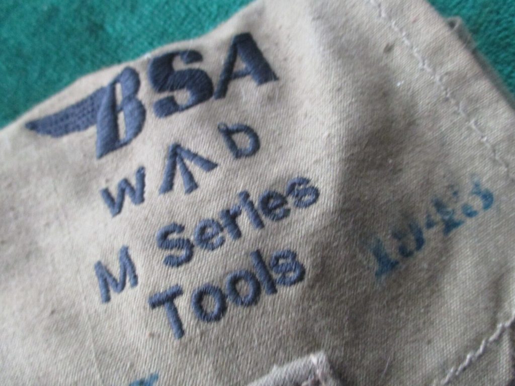 BSA M20 M21 M23 Series ARMY Motorcycle ToOL BAG Dated 1943/1944