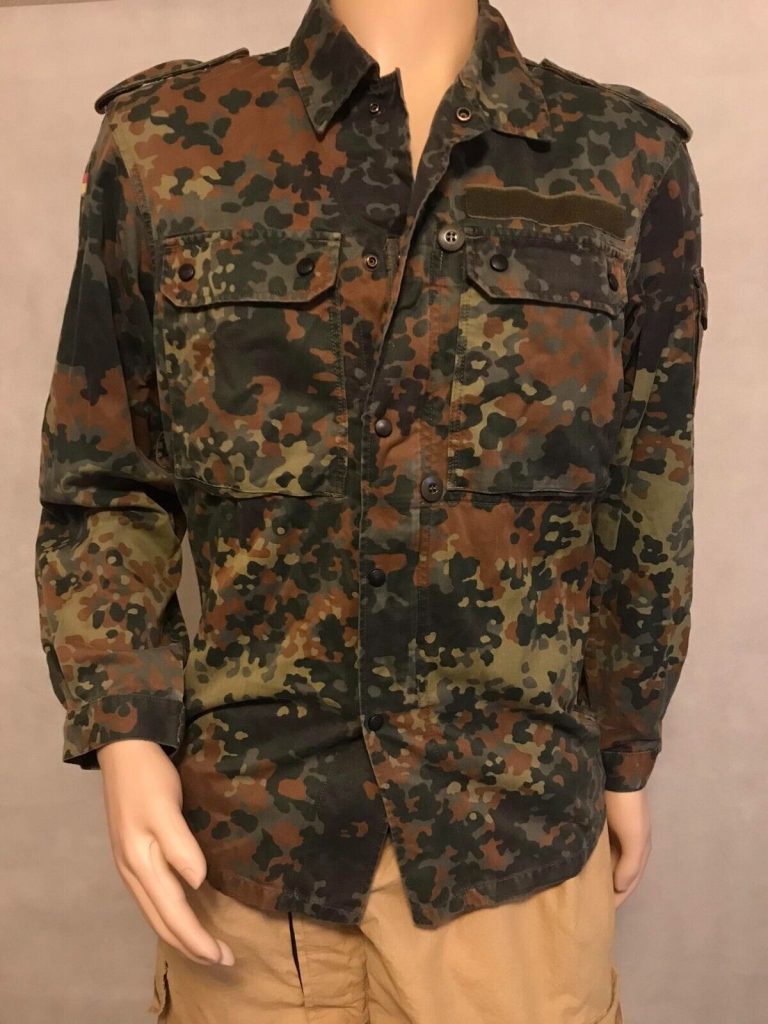 German Army Flecktarn Camo Shirt Lightweight Jacket Genuine Military Surplus