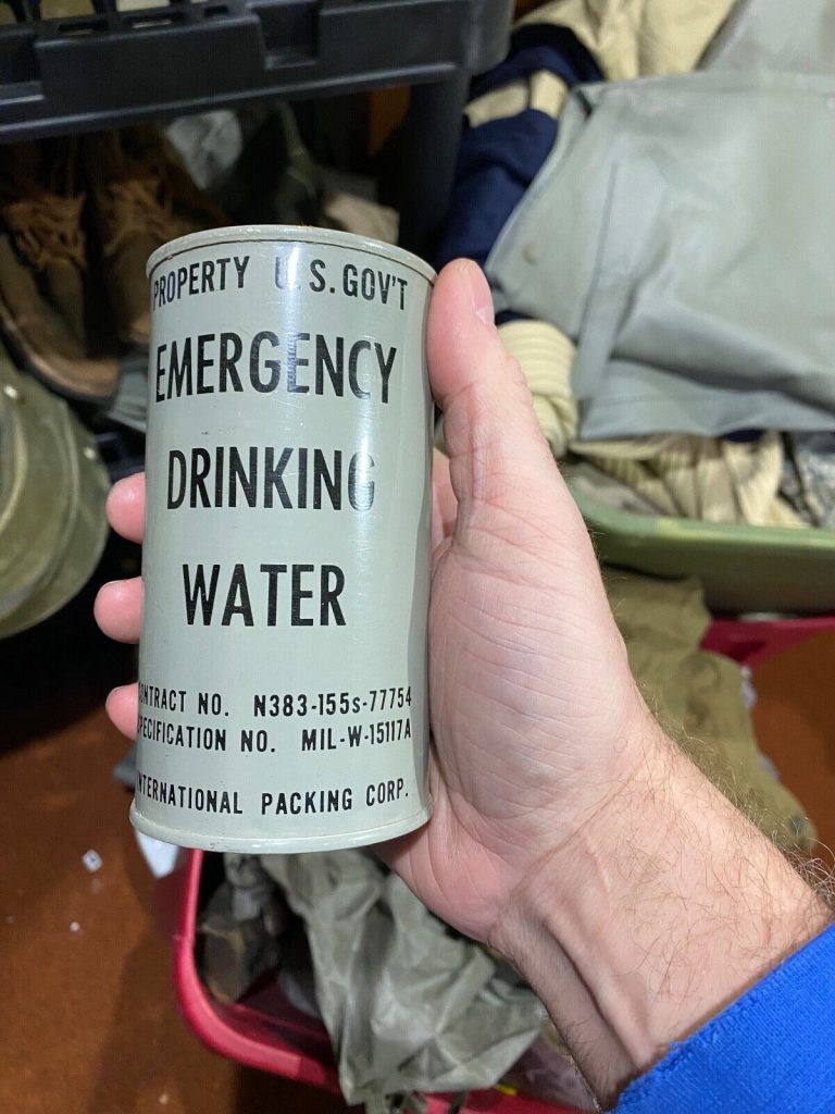 Original WWII US NAVY & ARMY Emergency Drinking Water Can-Sealed, NOS