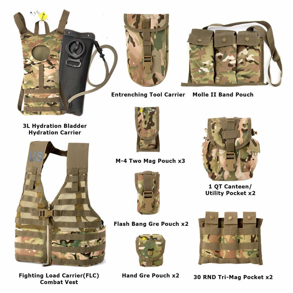 USMC Molle II Tactical Vest Military Fighting Load Carrier FLC Pouches Multicam
